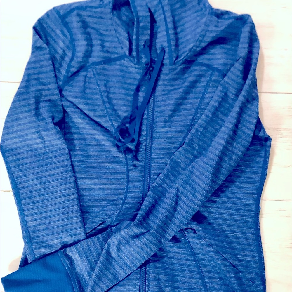 Zella- Full Zip, Drew String, Small, Athletic Jacket, Blue